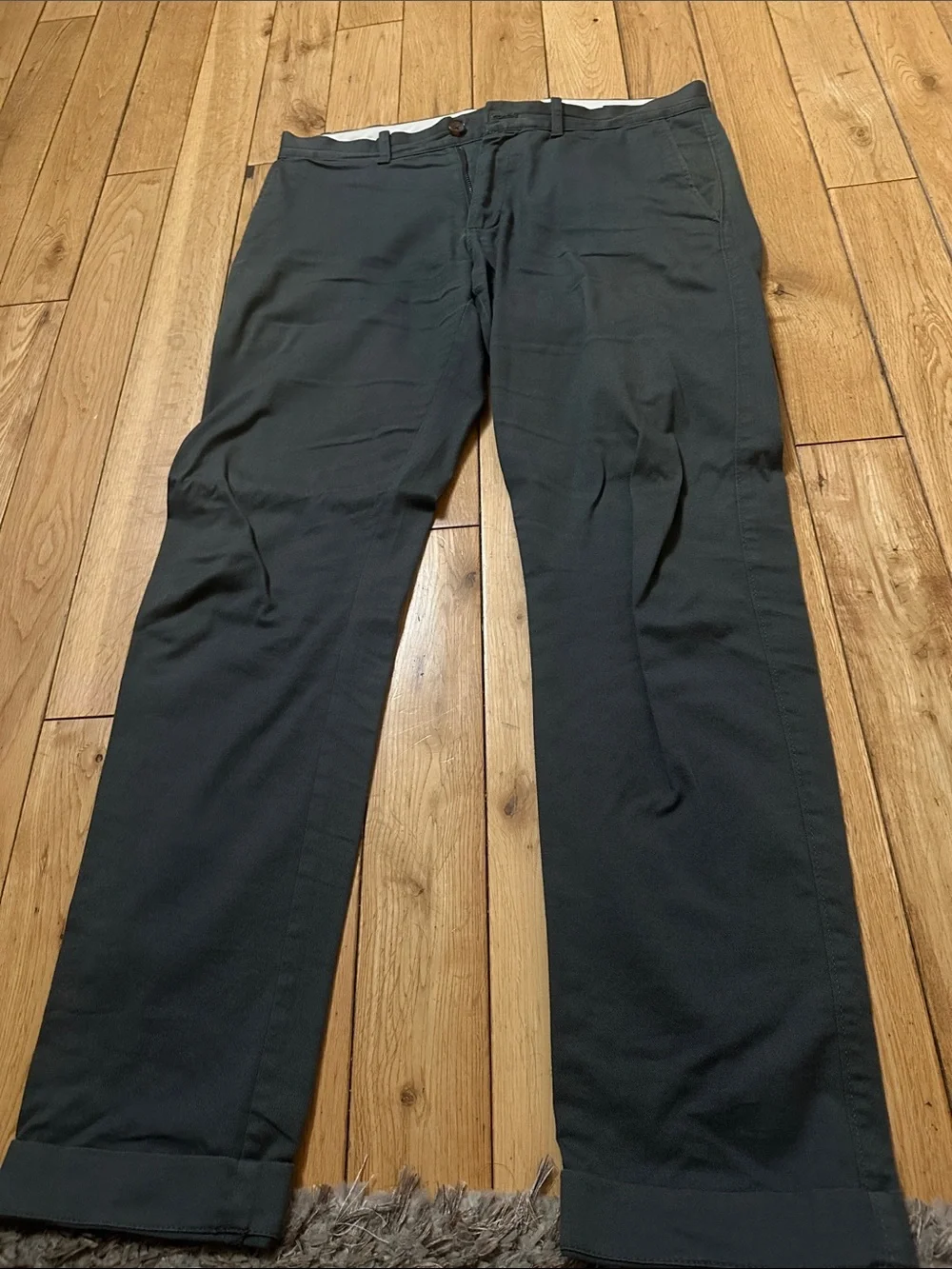 J. Crew Men's Charcoal Straight-Leg Chinos